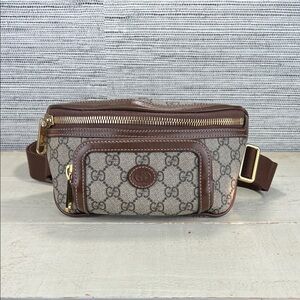 Gucci Interlocking G Patch Belt Bag GG Coated Canvas